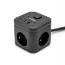 HUSLOG Przedłużacz kostka PD 20W PowerSwitch czarny