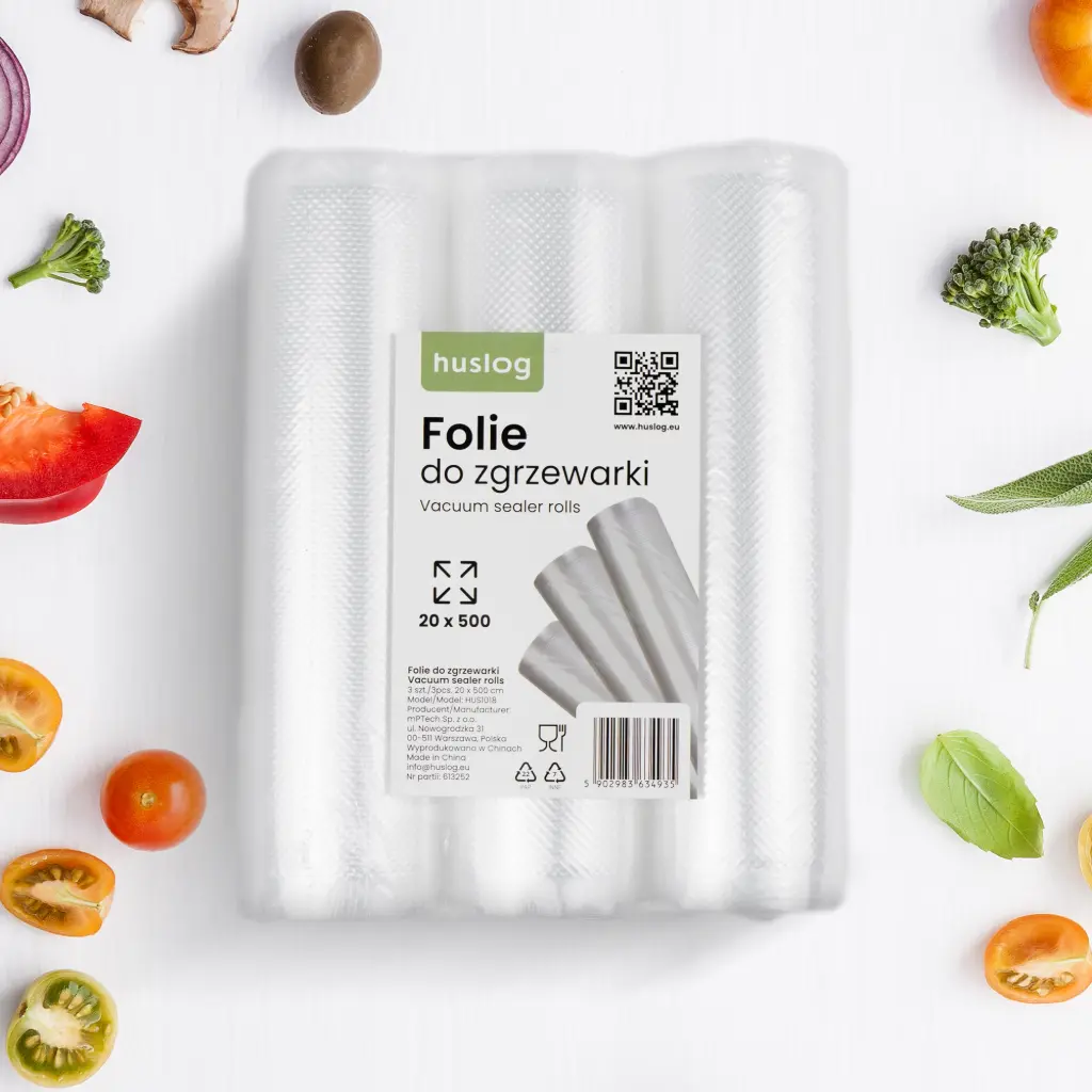 HUSLOG Vacuum sealer rolls 3x20x500 transparent
