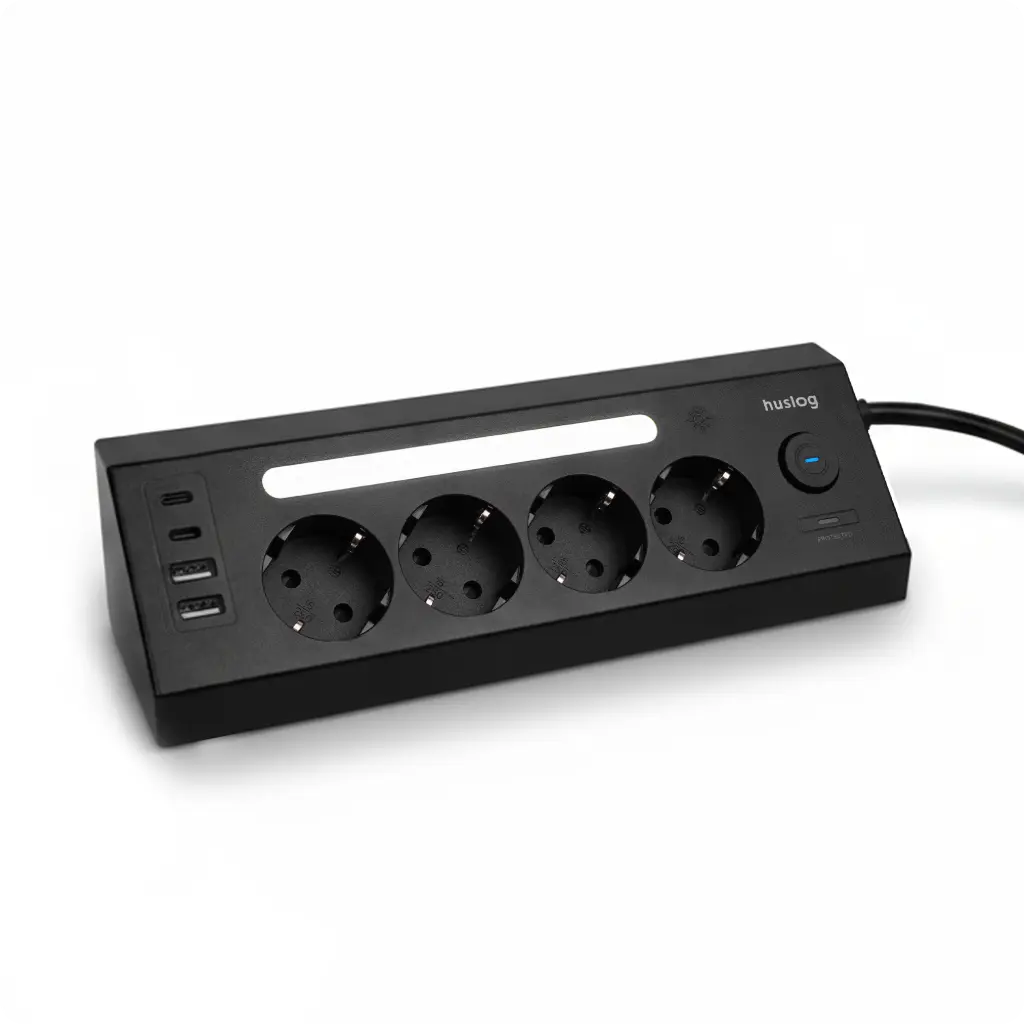 HUSLOG Extension cable with LED PowerSharp black