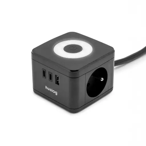 [OWN000063] HUSLOG Przedłużacz kostka z LED PowerLume czarny
