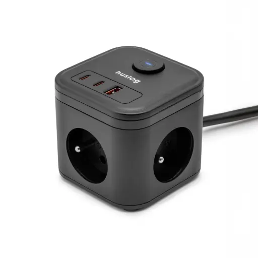 [OWN000065] HUSLOG Przedłużacz kostka PD 20W PowerSwitch czarny