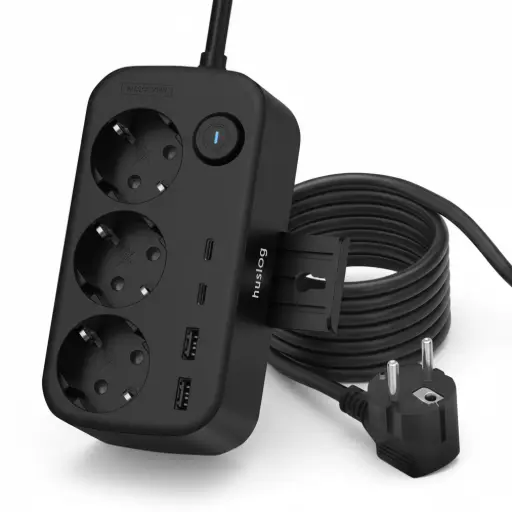 [OWN000132] HUSLOG Przedłużacz z uchwytem na telefon PowerOval czarny