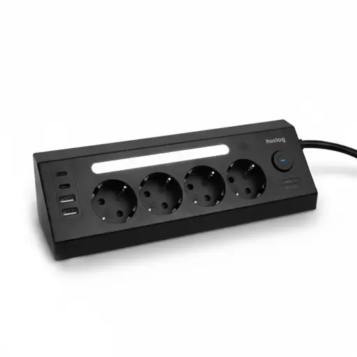 [OWN000133] HUSLOG Przedłużacz z LED PowerSharp czarny